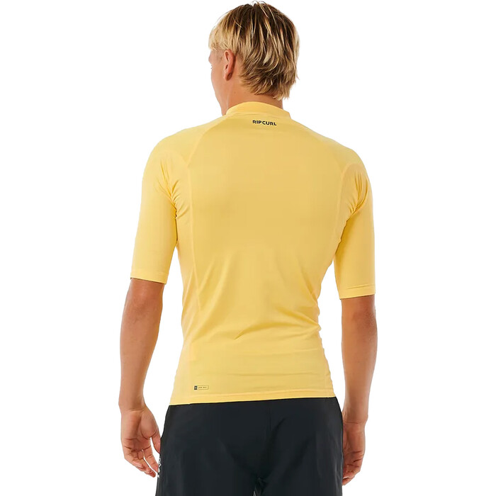 2024 Rip Curl Mnner Waves UPF Performance Kurzrmelige Lycra-Weste 142MRV - Yellow